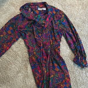 Liz Claiborne Red and Pink Long Sleeve Dress